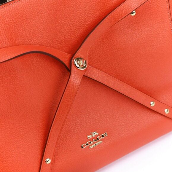 NWT Coach Turnlock Refined Pebble Leather Bucket Tote Watermelon - Picture 12 of 13